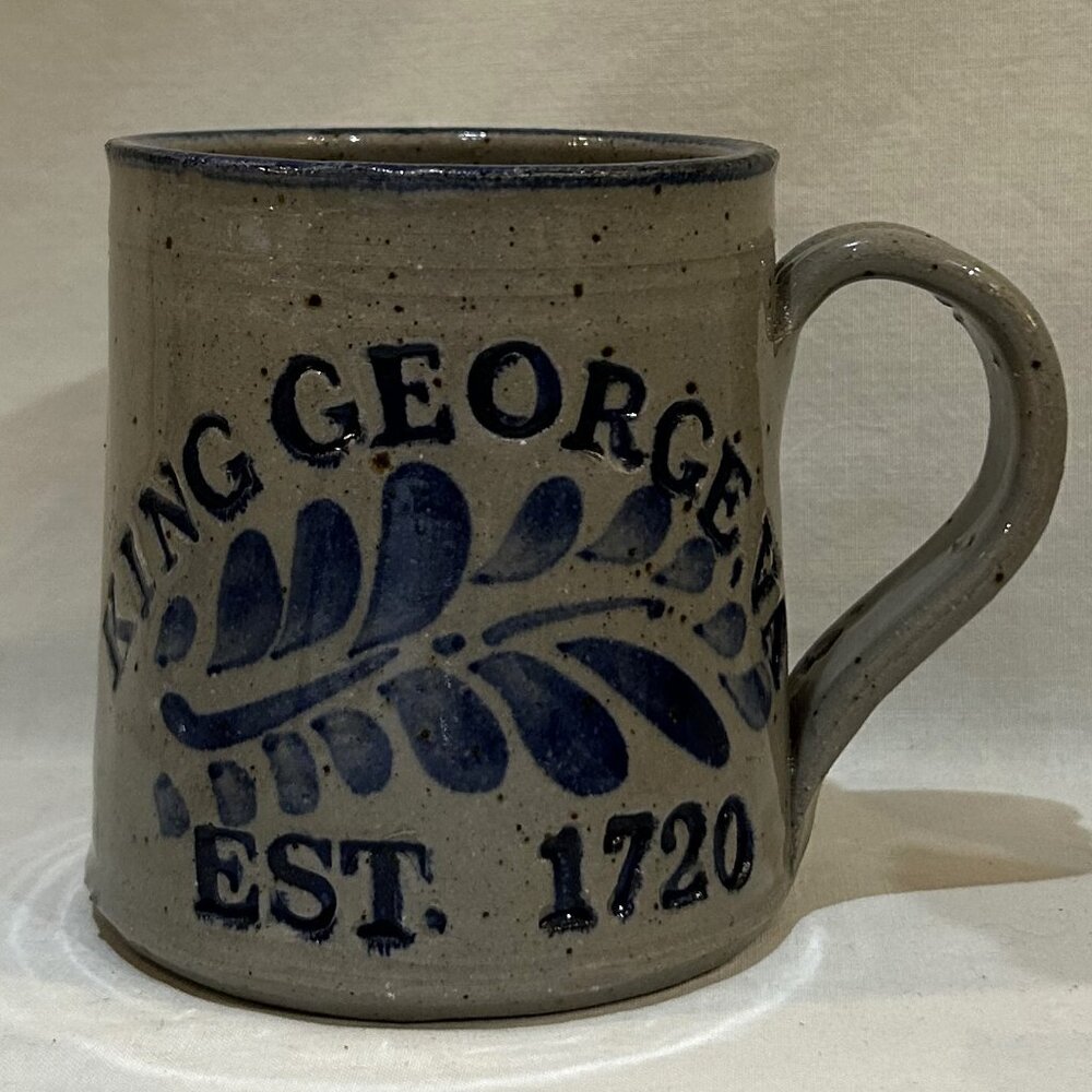 Westerwald Pottery Mug 1994 Salt Glazed King George VA Est 1720 Signed Dated